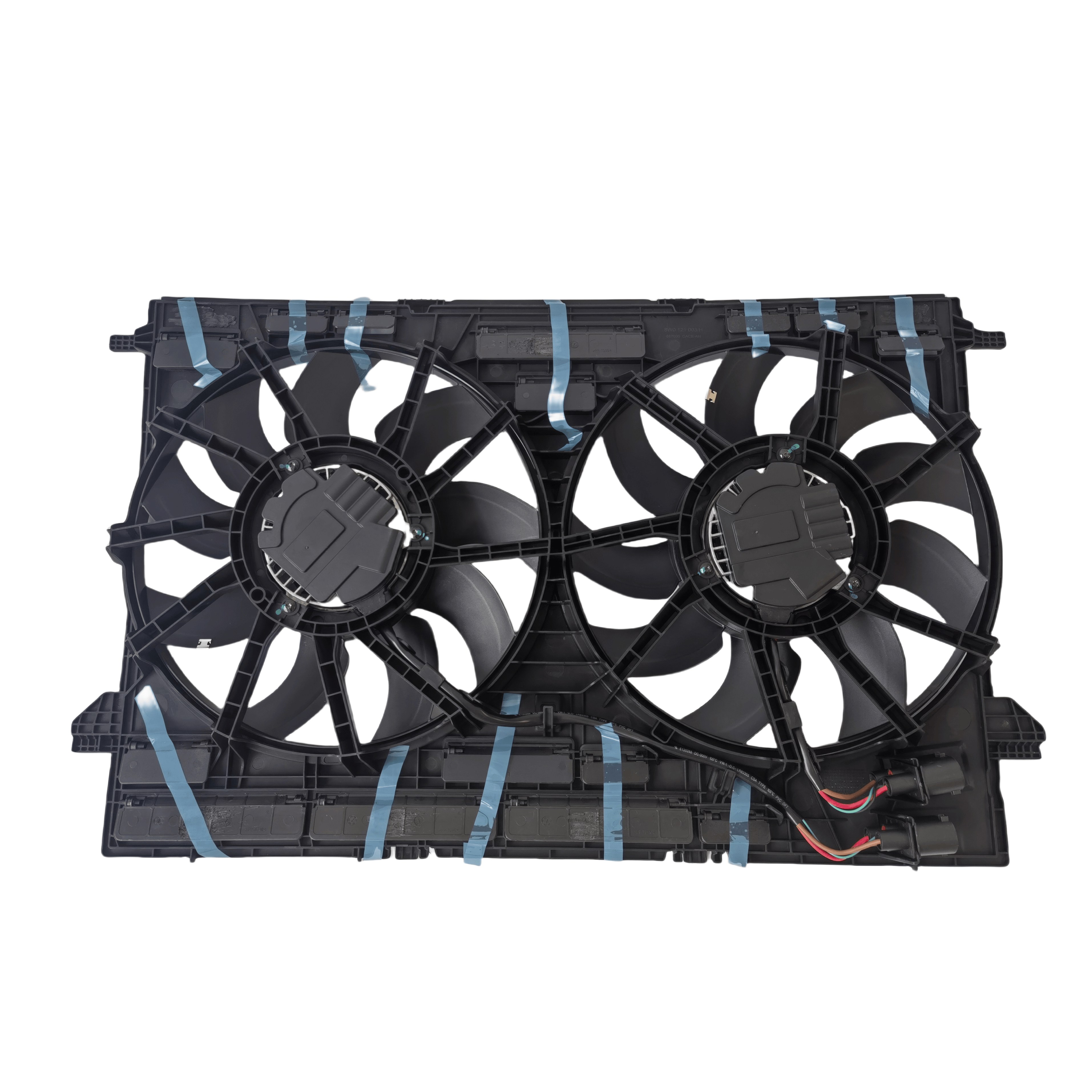High Quality OEM 8W0121003H Aluminum Radiator Fan Assembly for Porsche Cayenne 2018 3.0T Engine Cooling System Auto Spare Parts